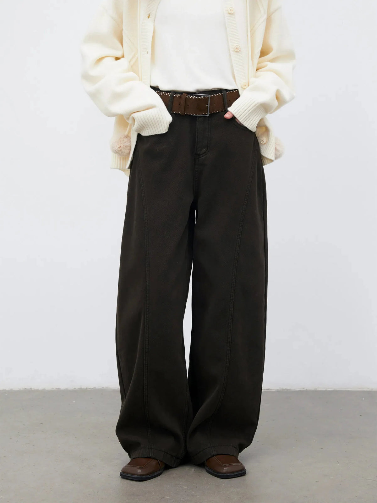 High Waist Wide Leg Jeans Retro Loose Fit Denim Pants