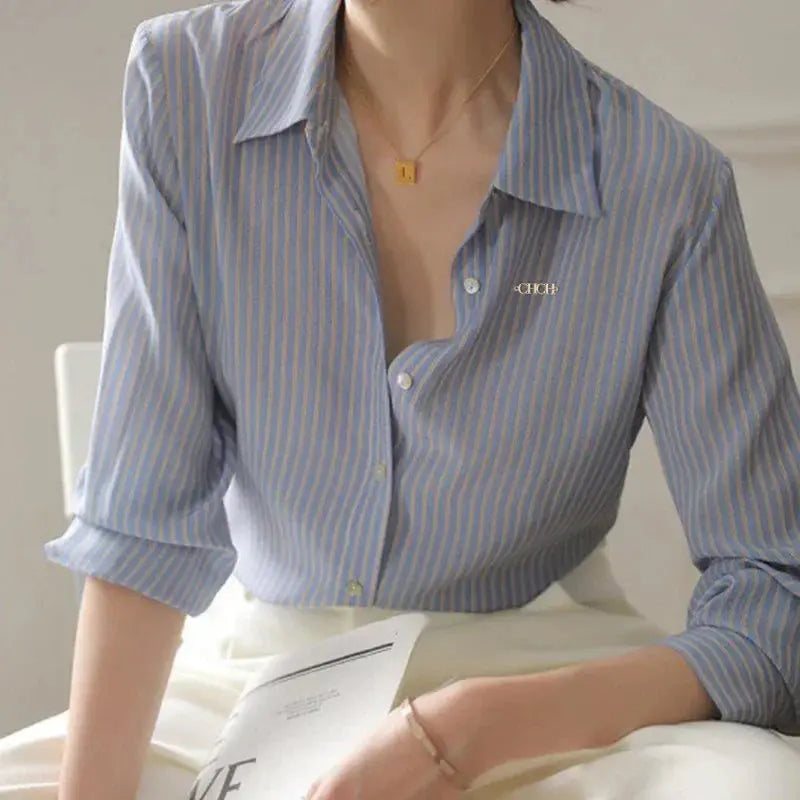 Classic Striped Long-Sleeve Shirt