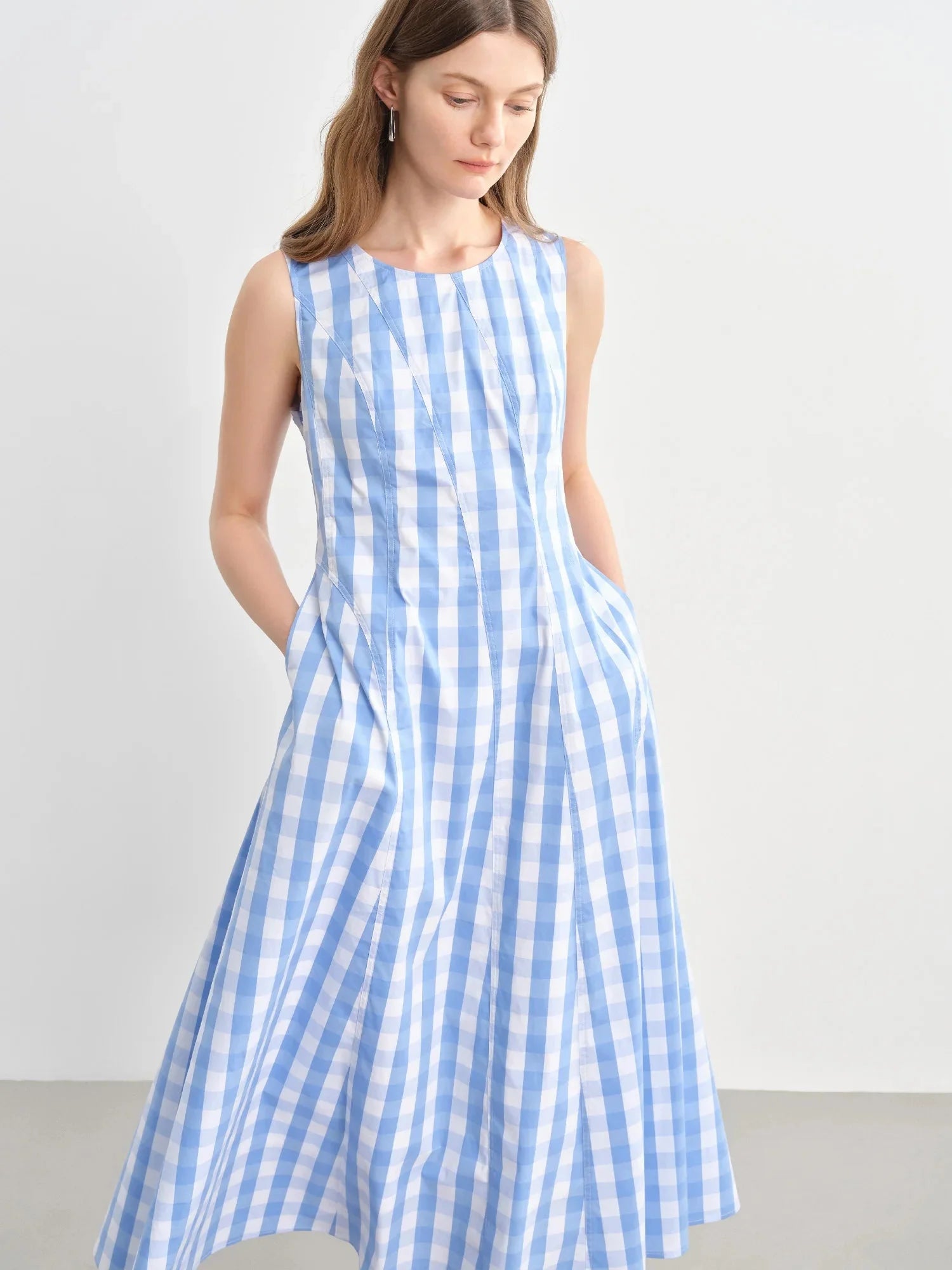 Plus Size A-Line Dress Slimming Waist-Defined Summer Vest