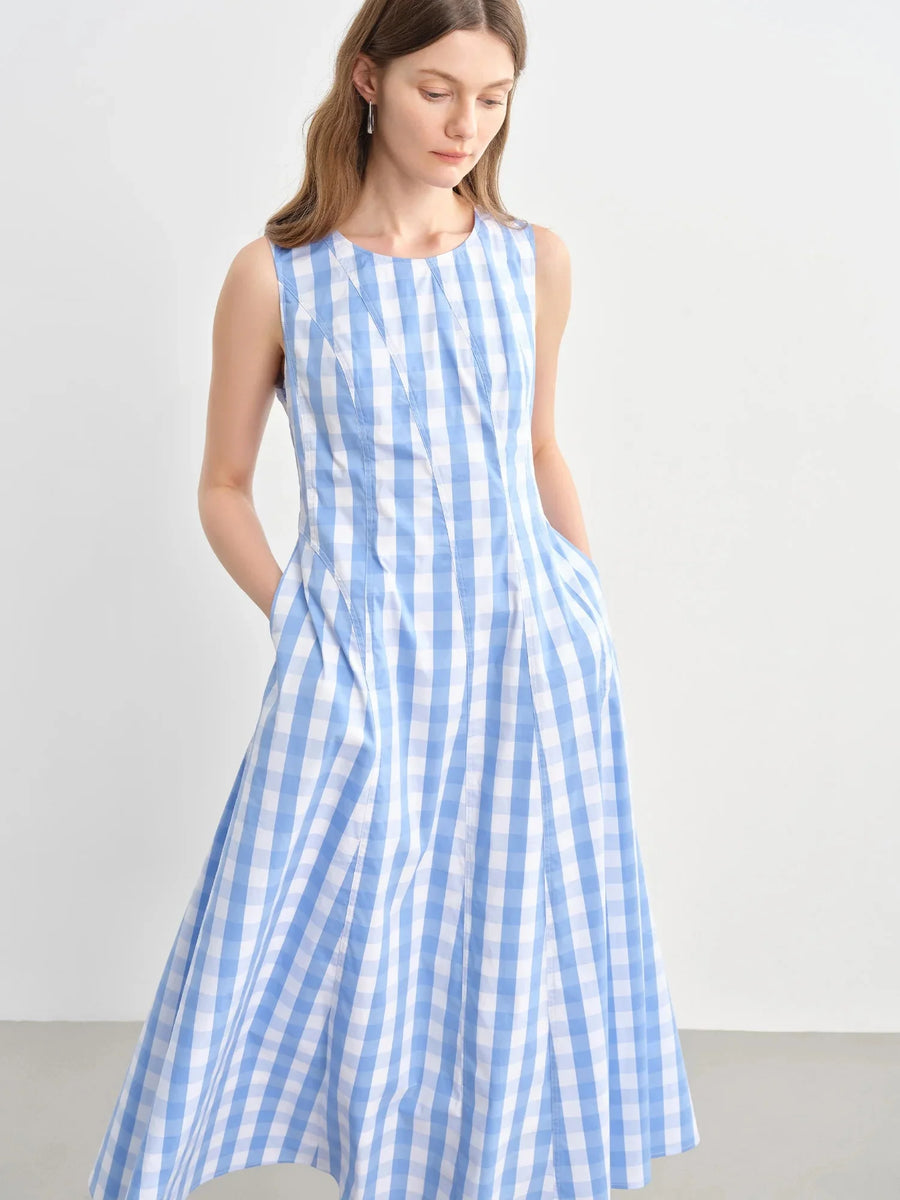 Plus Size A-Line Dress Slimming Waist-Defined Summer Vest