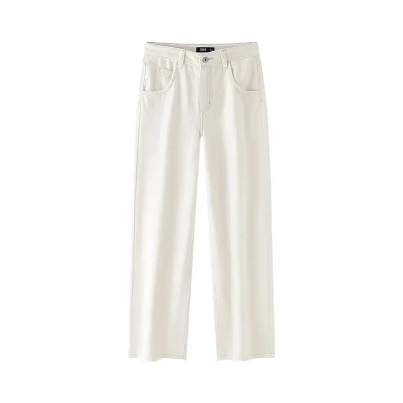 High Waist Fleece Lined Wide Leg Jeans