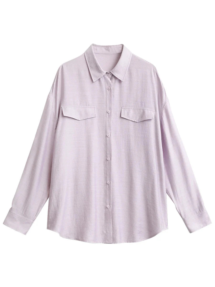 Long Sleeve Single Breasted Shirt Loose Spring Blouse