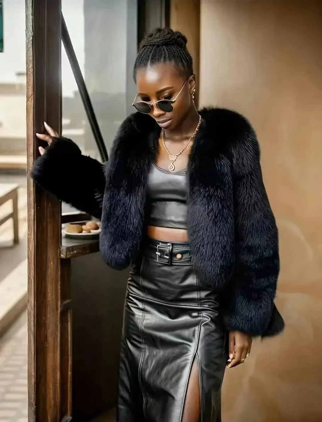 Elegant Imitation Fur Jacket