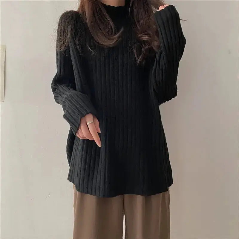 Loose-Fit Turtleneck Sweater for Winter