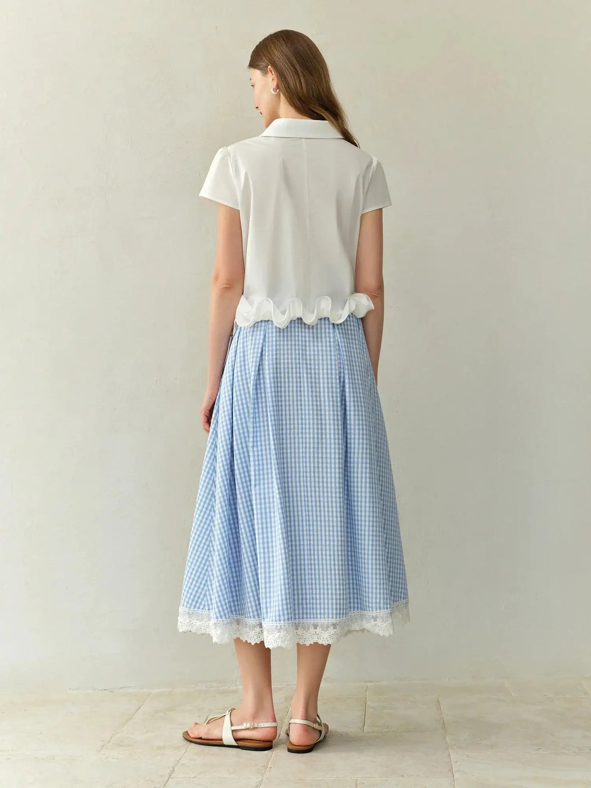 Plus Size Checkered Summer Skirt