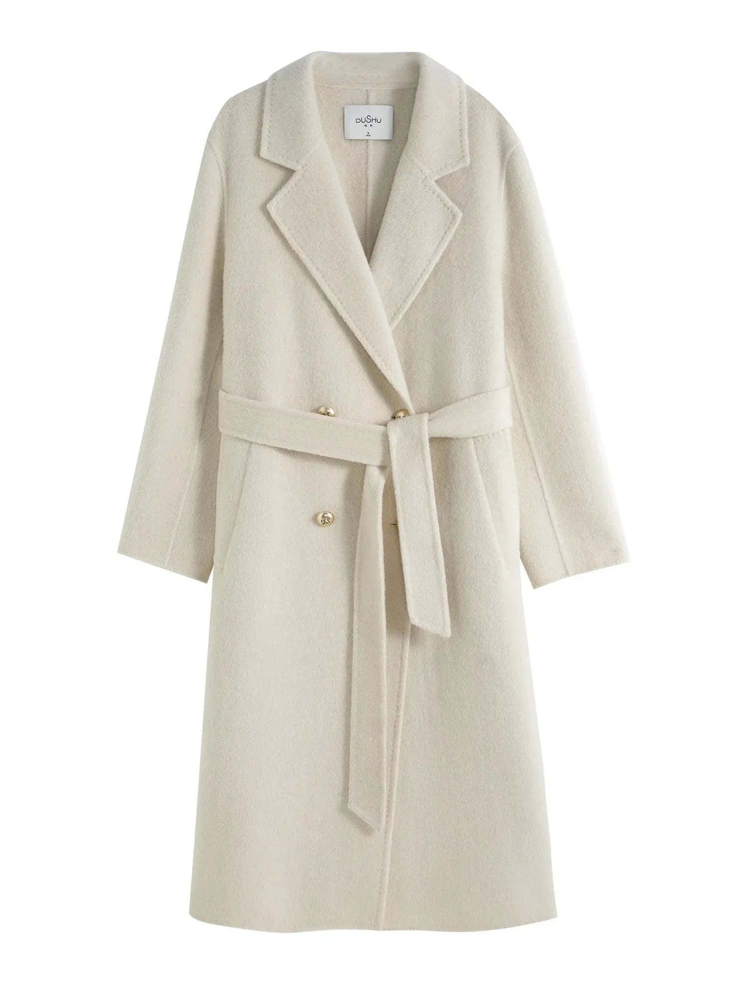 Luxury Casual Textured Woolen Coat with Fur Detail