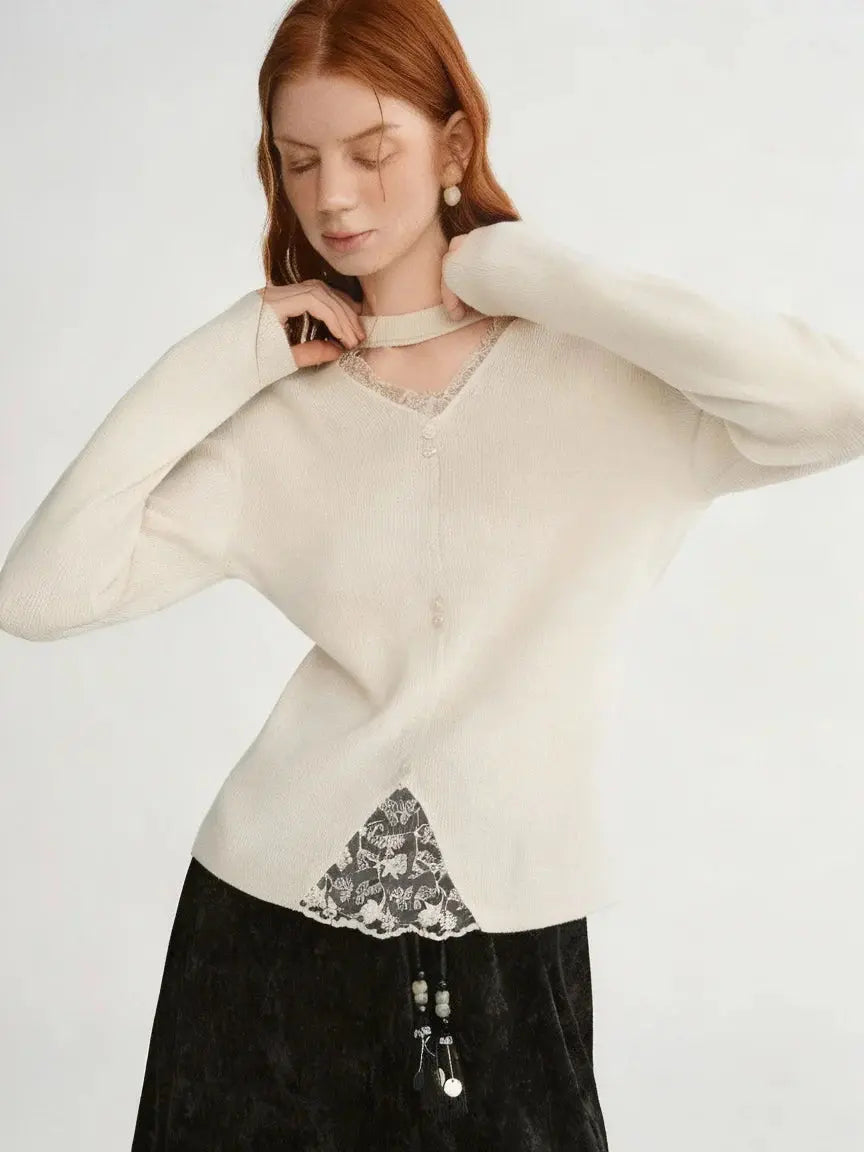 Plus-Size Wool Blend V-Neck Sweater