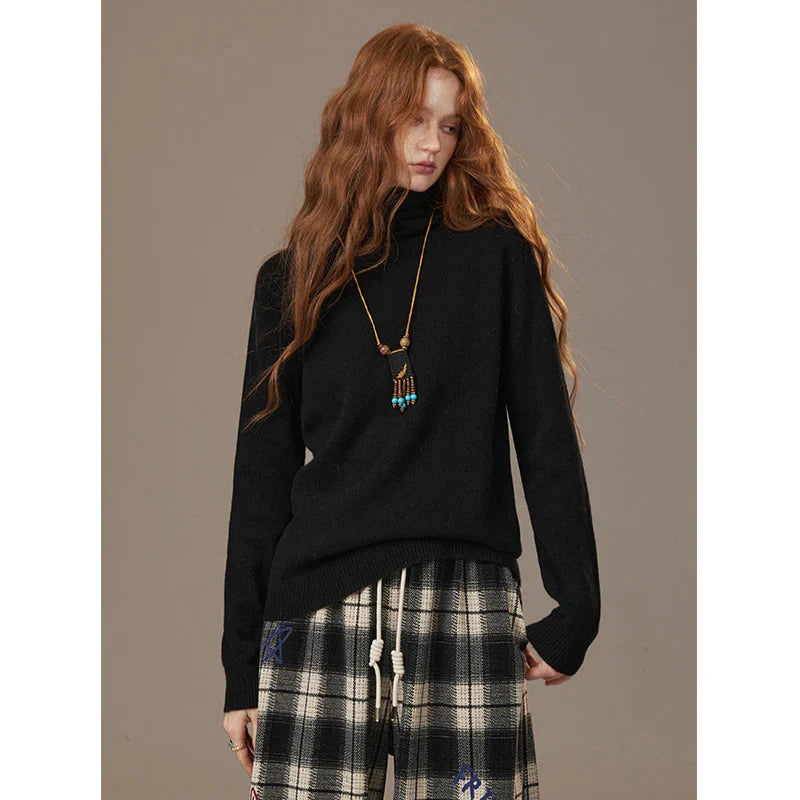 Winter Turtleneck Cottagecore Wool Blend Pullover