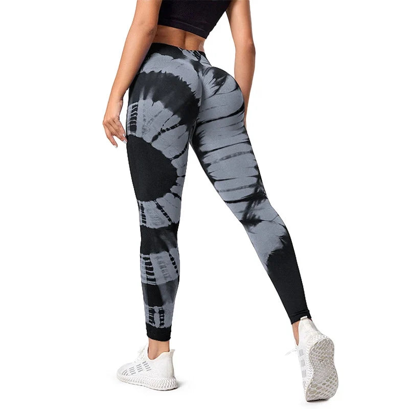 New Tie-Dye Seamless Yoga Leggings Breathable Gym High Waist Sports Leggings Women  Fitness Running Exercise Hip Lift Pants