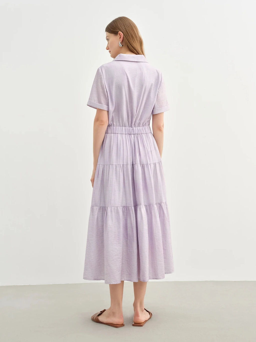 Elegant Women’s Lyocell Shirt Dress Romantic Summer Chic