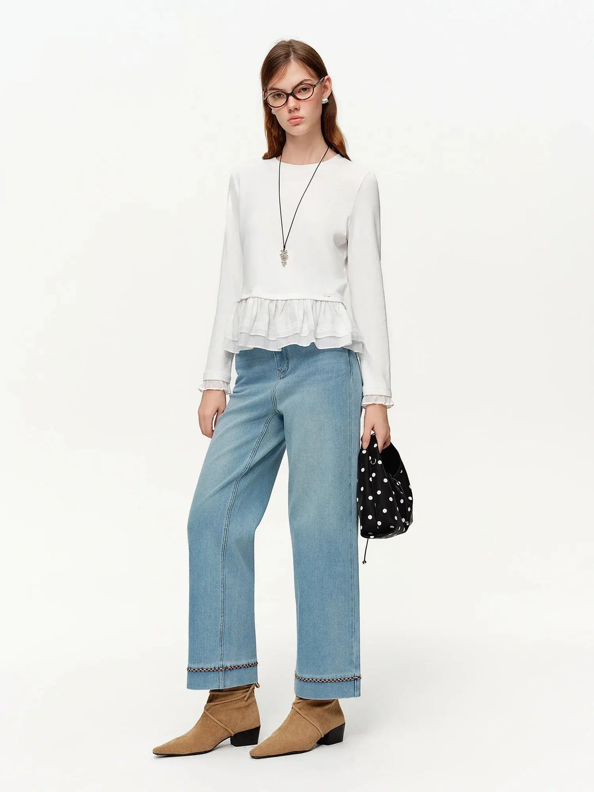Women’s Ruffle Trim Knitted T-Shirt