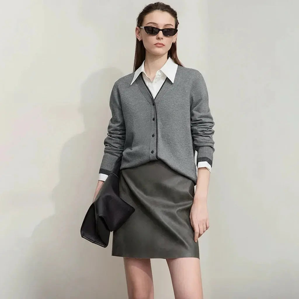 Chic Minimalist V-Neck Cardigan