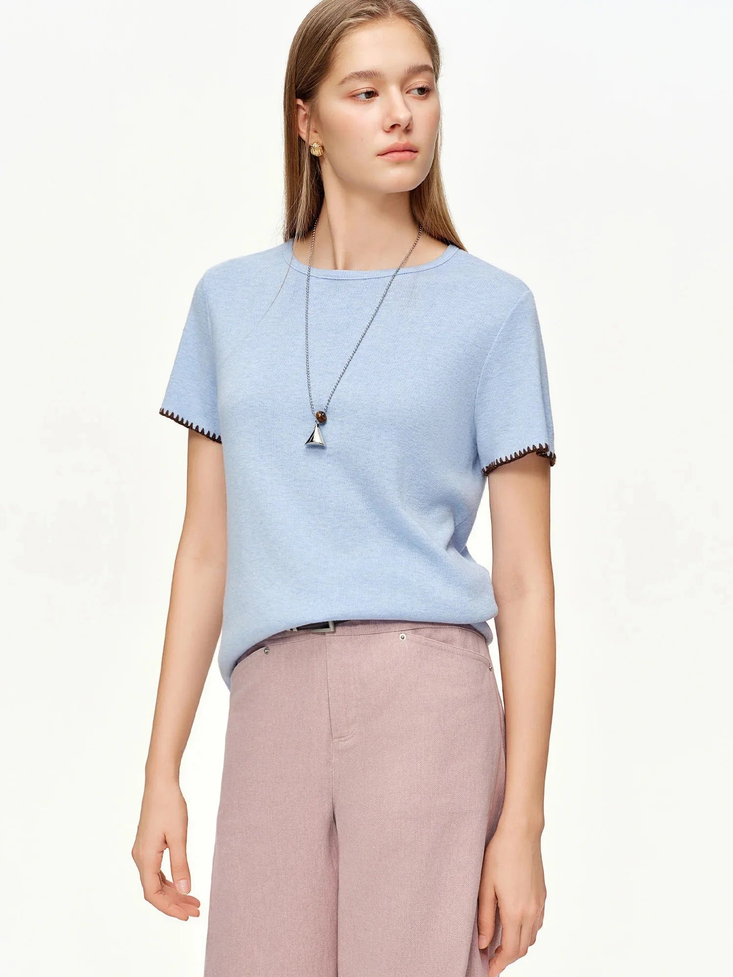 Women's Color-Block Knit 2-Piece Set Spring Fashion
