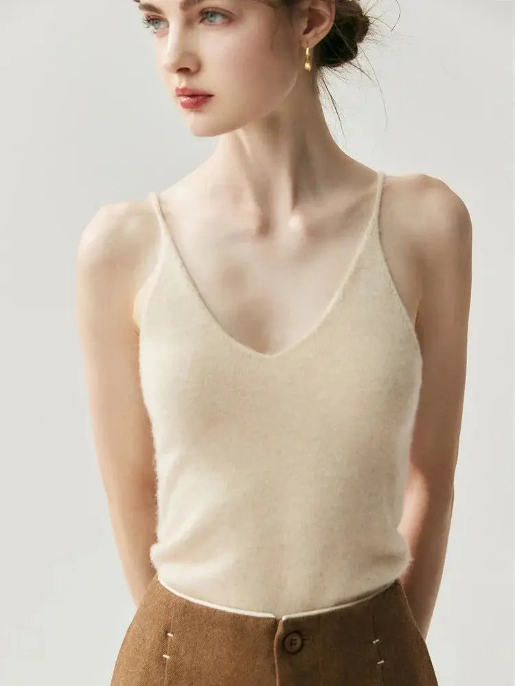 Women's 100% Cashmere V-Neck Vest