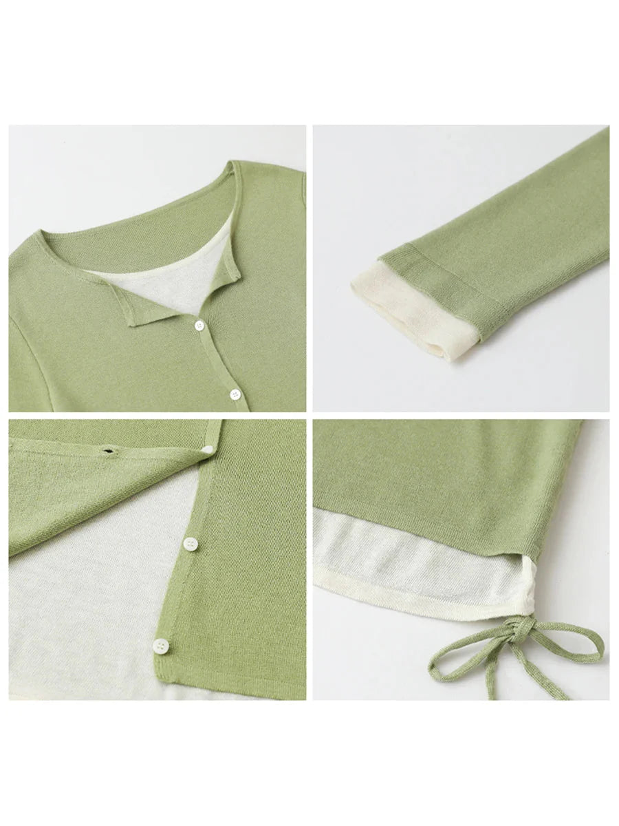 Slim Fit O-Neck Sweater Drawstring Waist Knit Jumper
