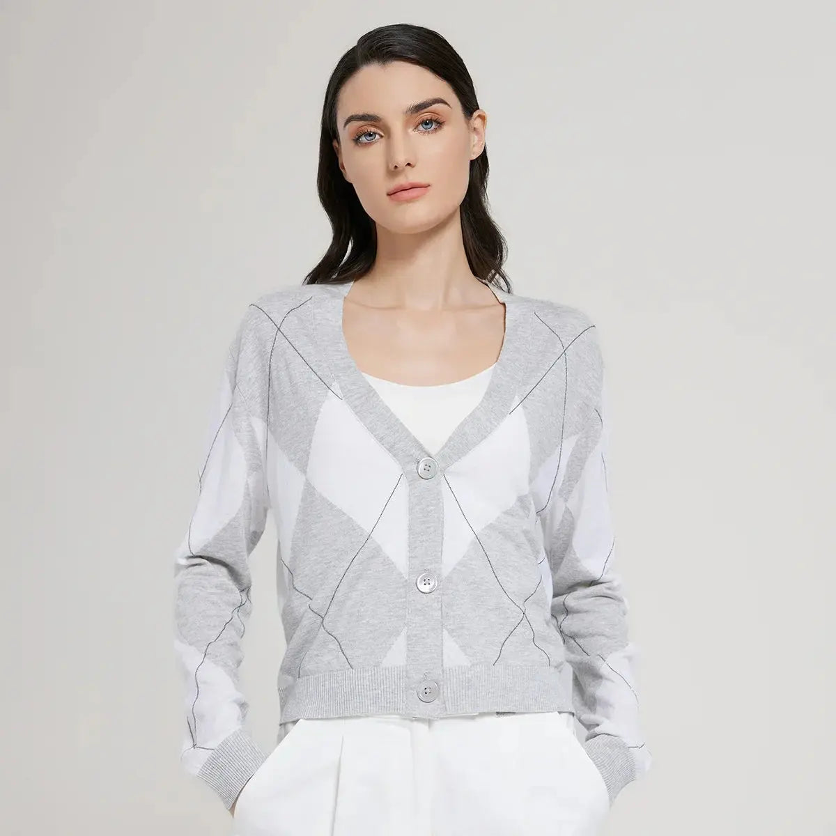 Luxe Silk-Linen V-Neck Cardigan