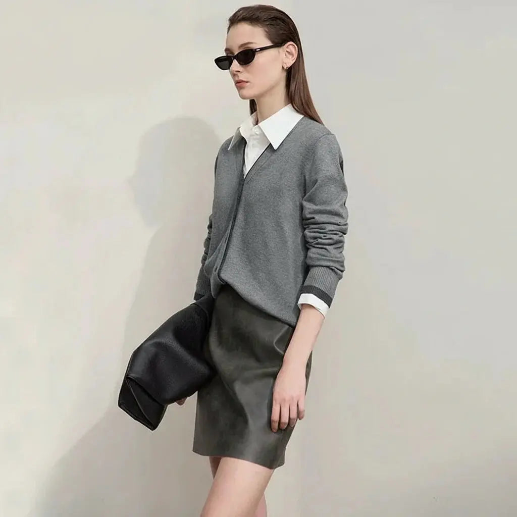 Chic Minimalist V-Neck Cardigan