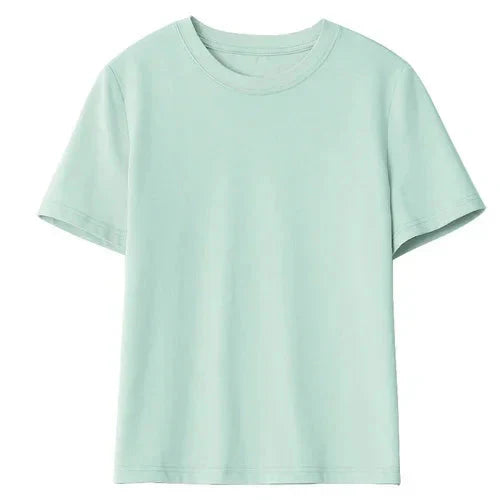 Basic O-Neck Tee Casual Solid Short Sleeve T-Shirt