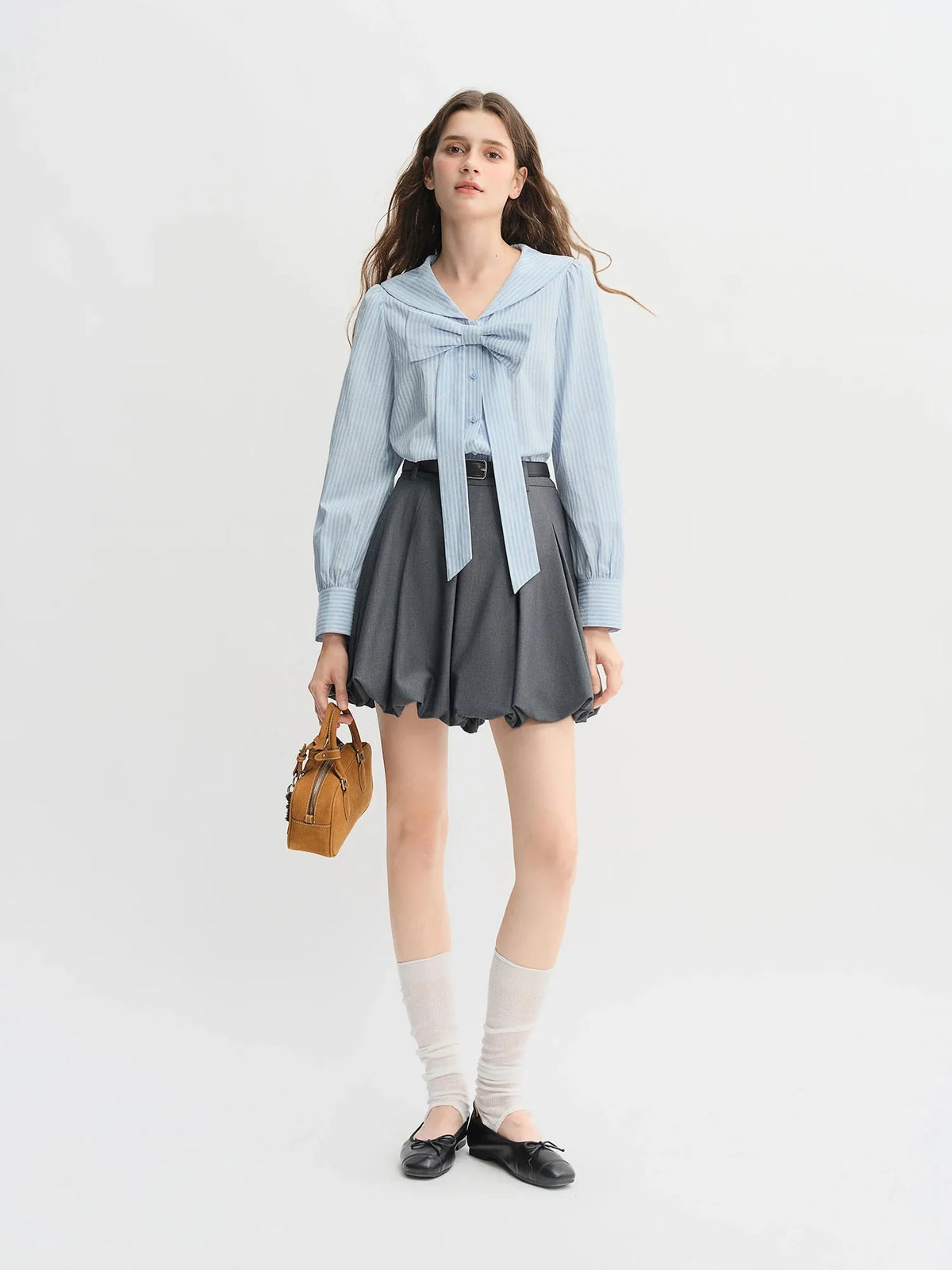 Plus Size Ballet Bud Skirt Chic Gray Autumn Style