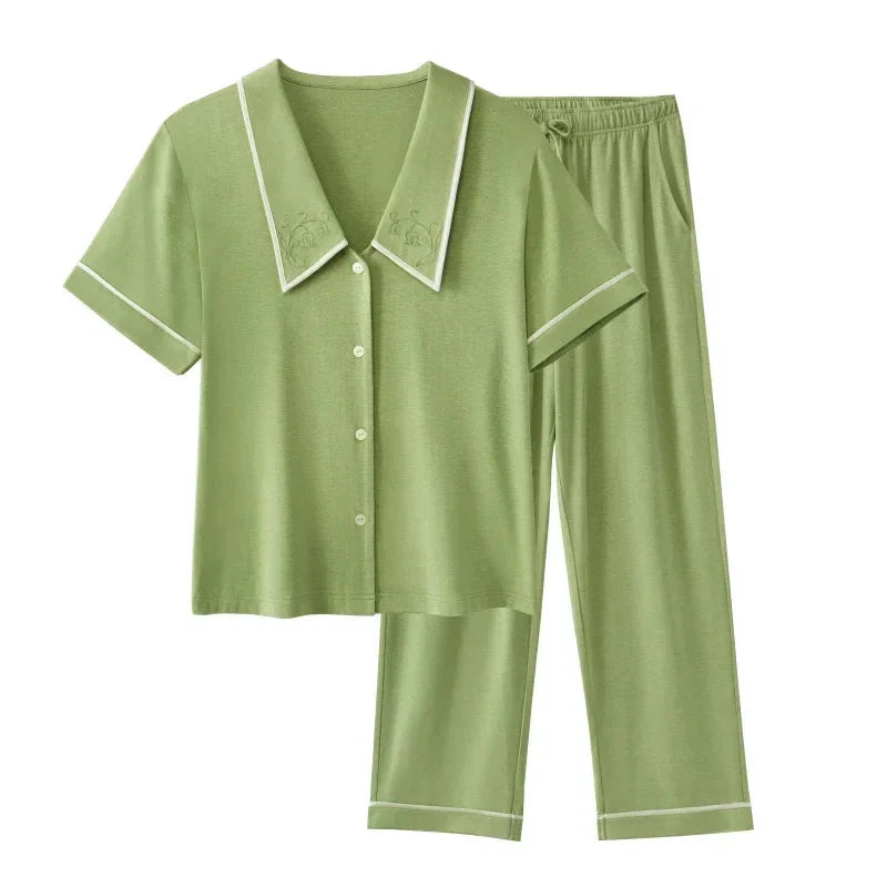 Womens Pajamas Short Sleeve Set