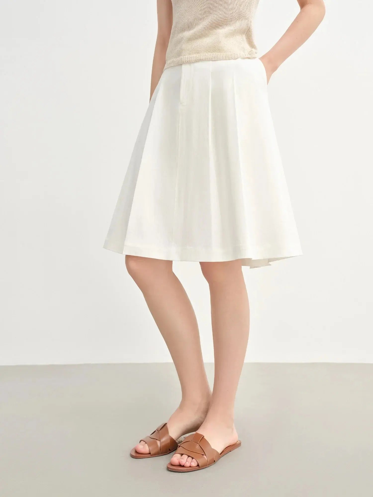 Chic French Style Pleated Mini Skirt