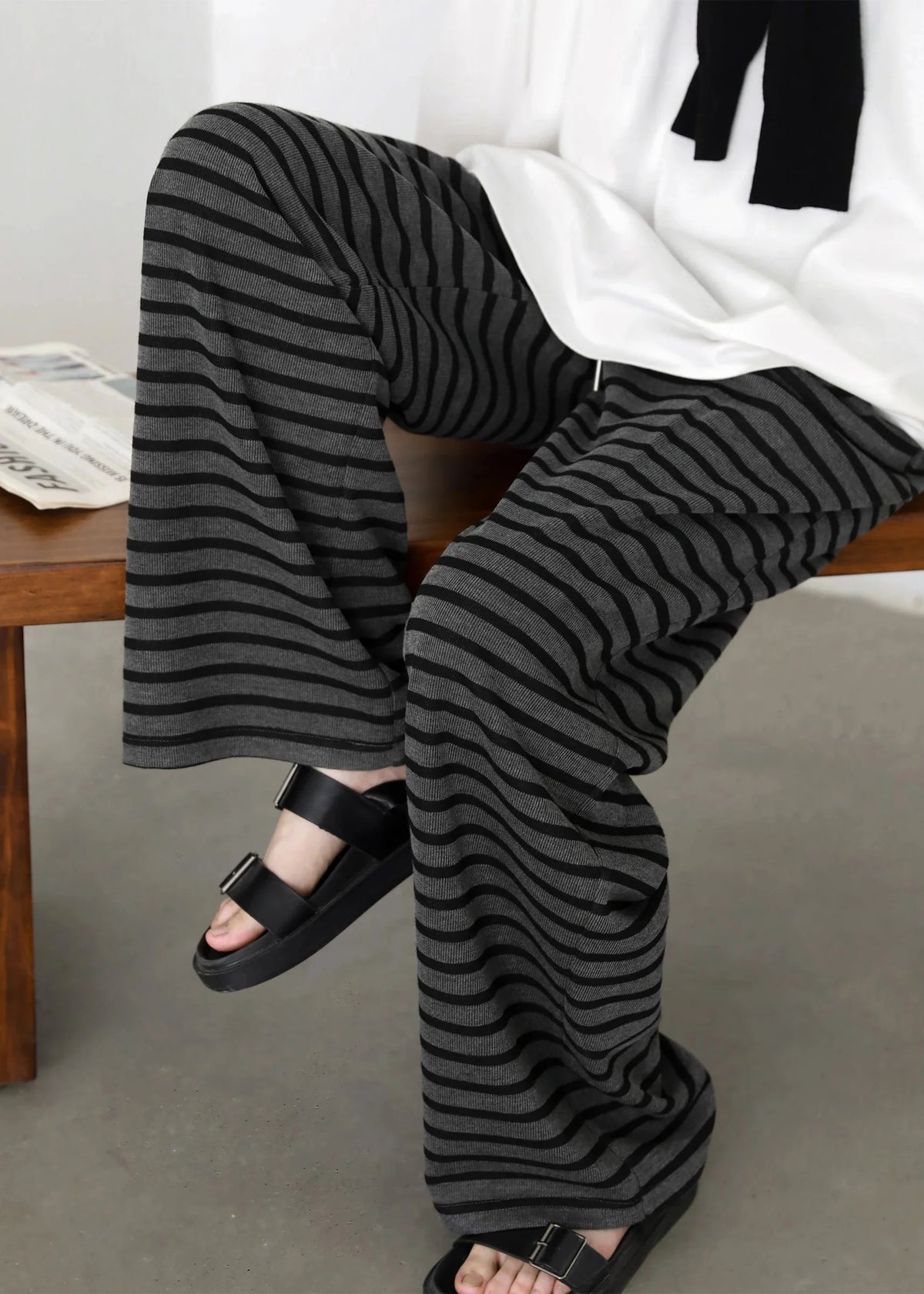 Striped Wide Leg Pants Loose Casual Spring Trousers