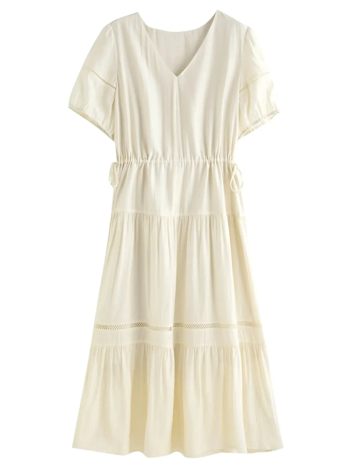Breathable Linen Tiered Dress for a Flattering Curve