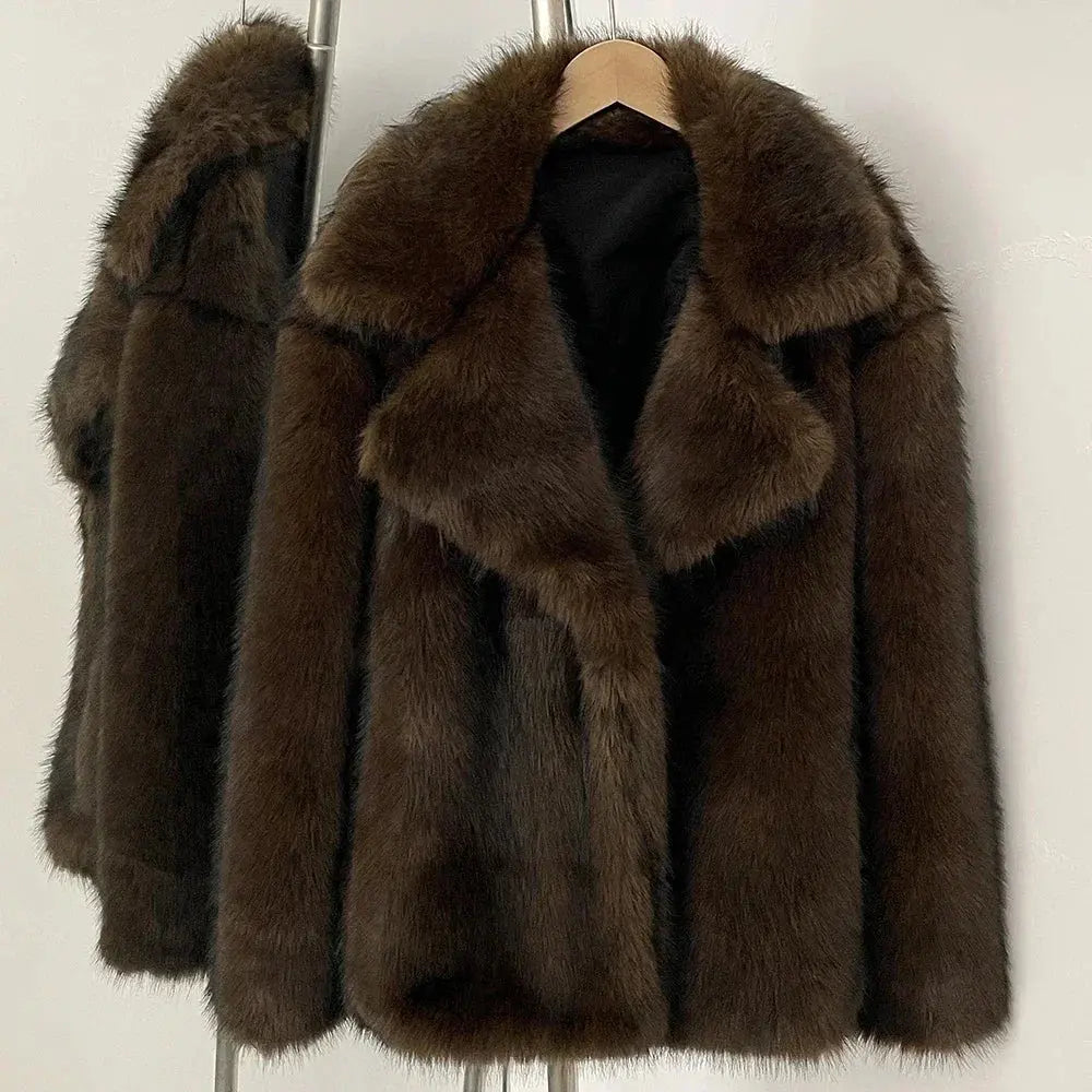Fluffy Faux Fur Winter Coat