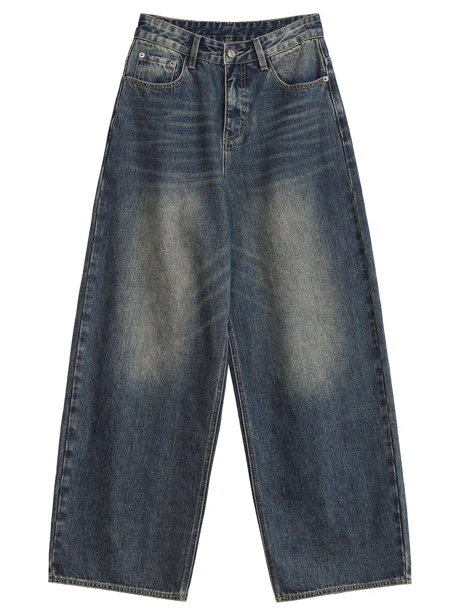 Plus Size Retro Wide Leg Jeans Spring & Autumn Denim