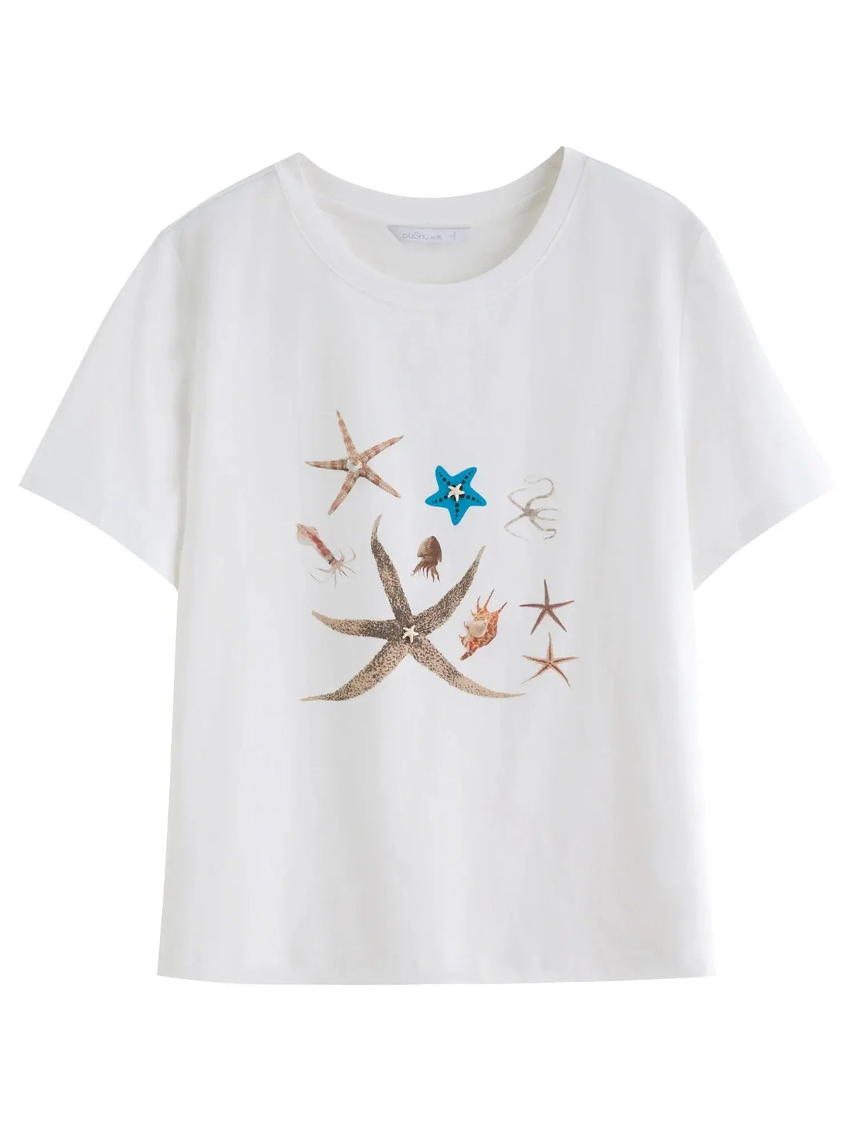 Women's Nautical Print Shell Tee Slim Fit
