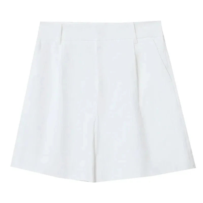 Women’s Cotton Wide-Leg Shorts Casual Jacquard