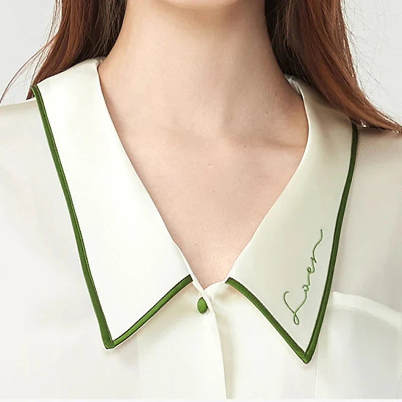 French Style Elegant Real Silk Women’s Pajama Set French Style