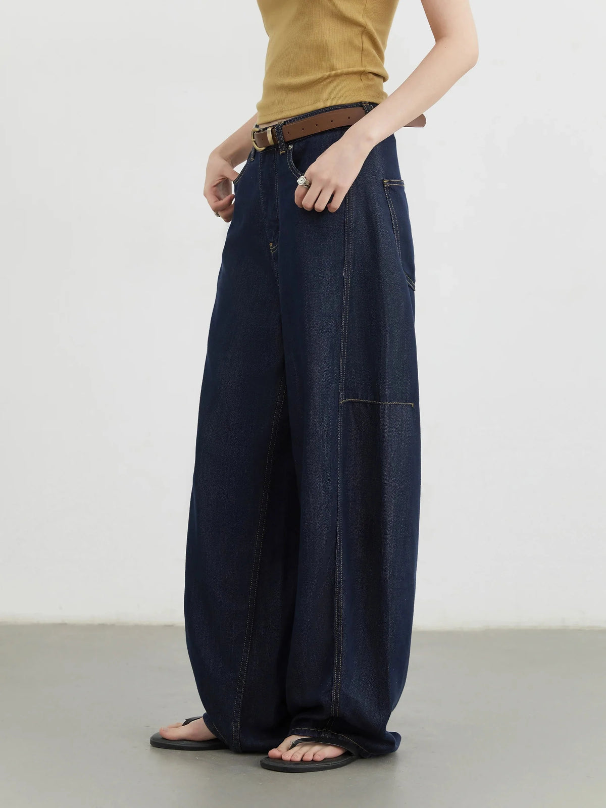 High Waist Split Hem Wide Leg Jeans Women’s Loose Denim
