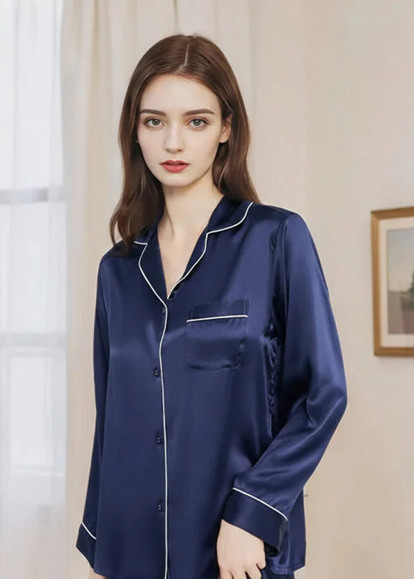 Women’s Mulberry Silk Pajama Set Long Sleeve Summer