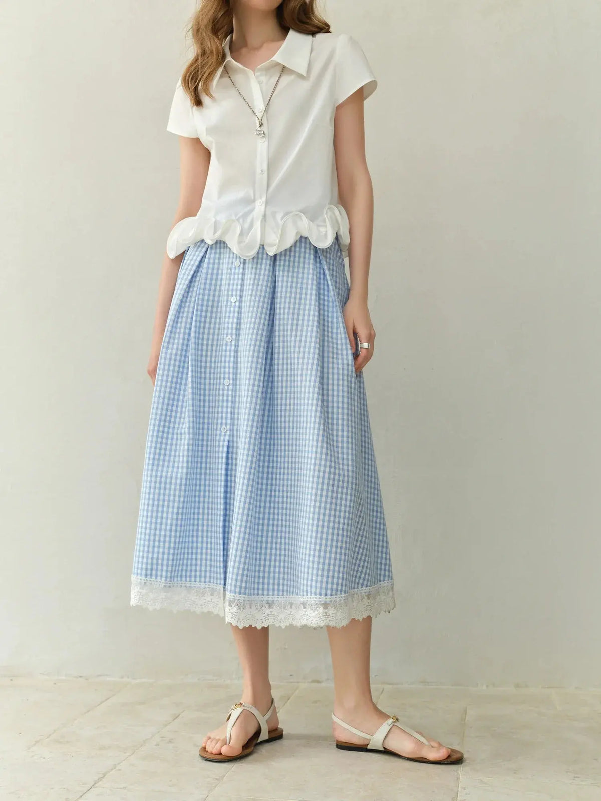 Plus Size Checkered Summer Skirt