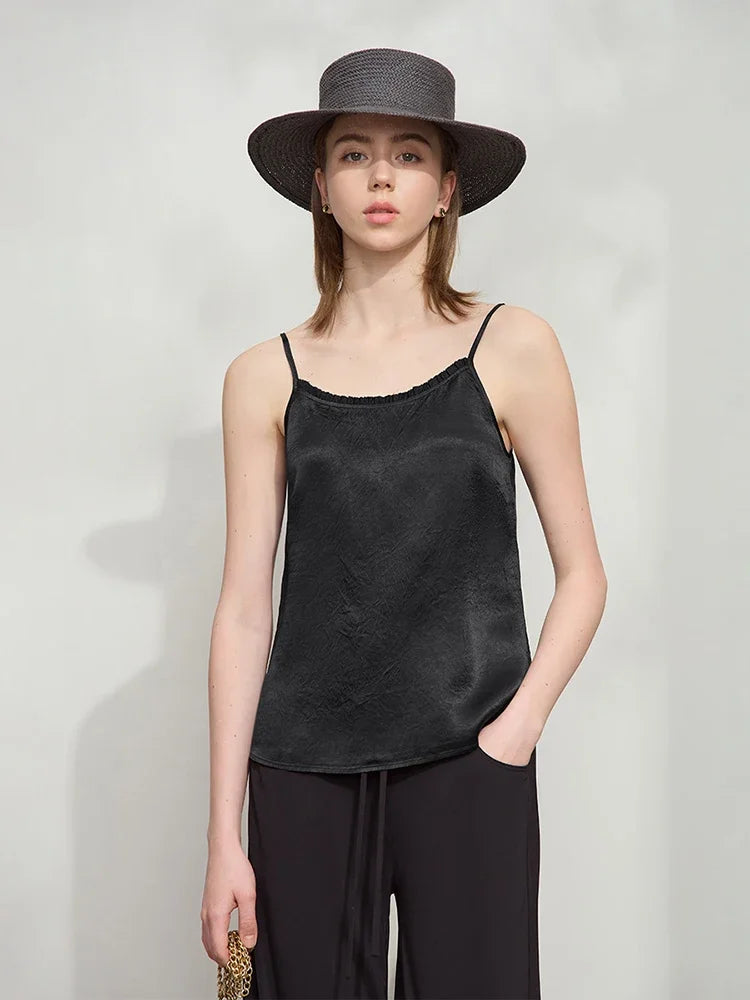 Luxury Acetate Tank Top Minimalist Adjustable Camisole