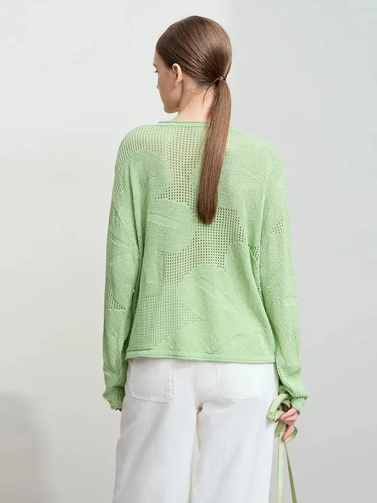 Minimalist Loose Hollow Knit Sweater