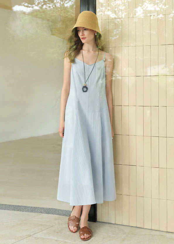 Plus Size V-Neck Water Drop Buckle Dress Summer Temperament