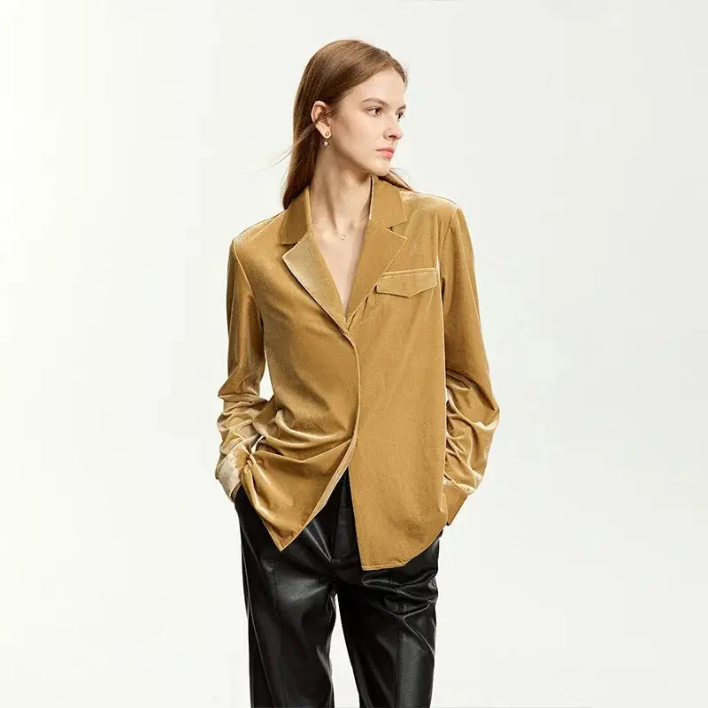 Women's Retro Velvet French Shirts