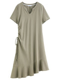 Casual Summer Flowy V-Neck Midi Dress