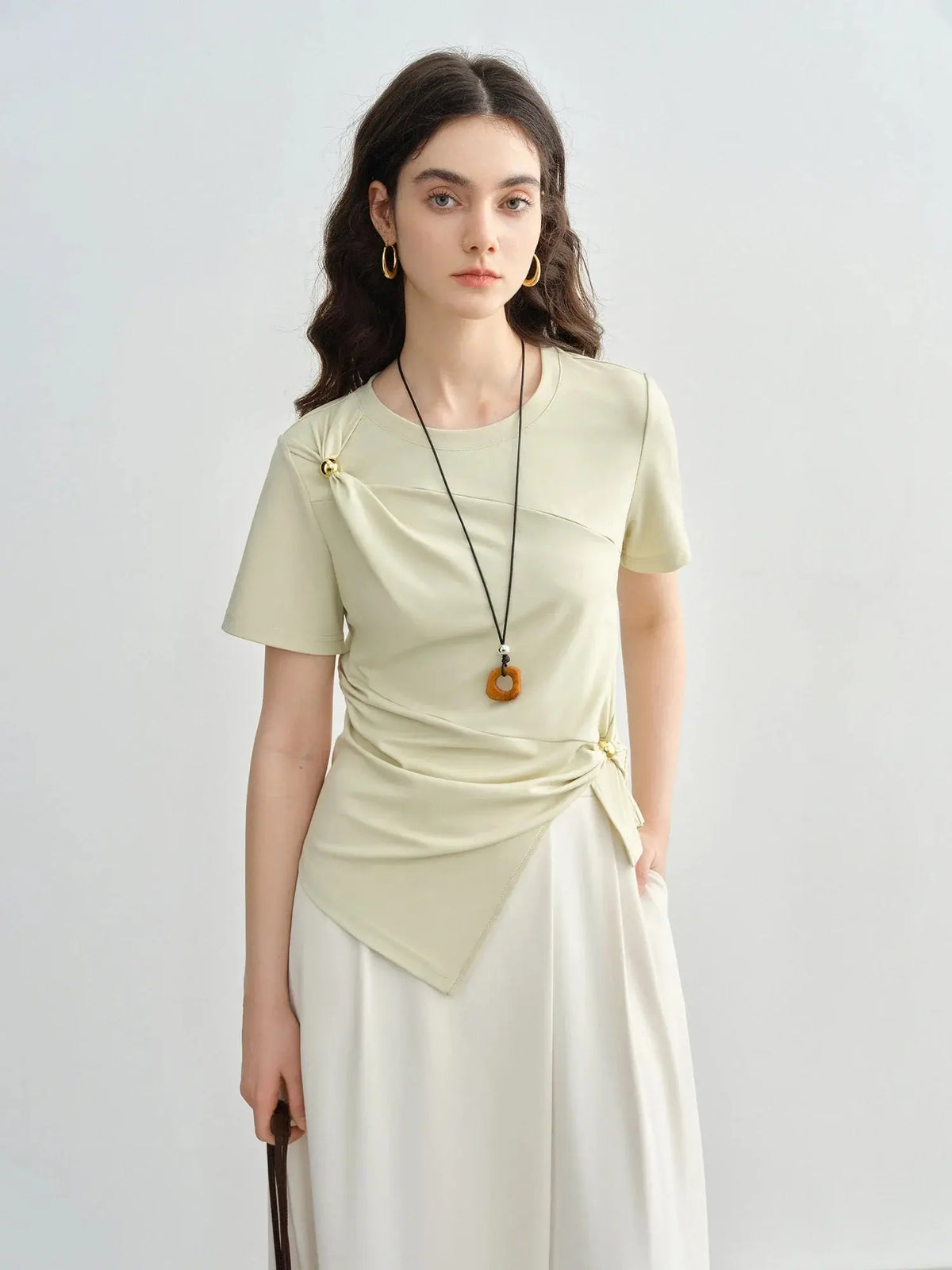 Chic Minimalist Short-Sleeve Top