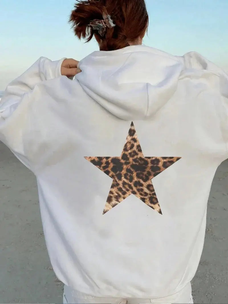 Casual Leopard Pentagram Hoody