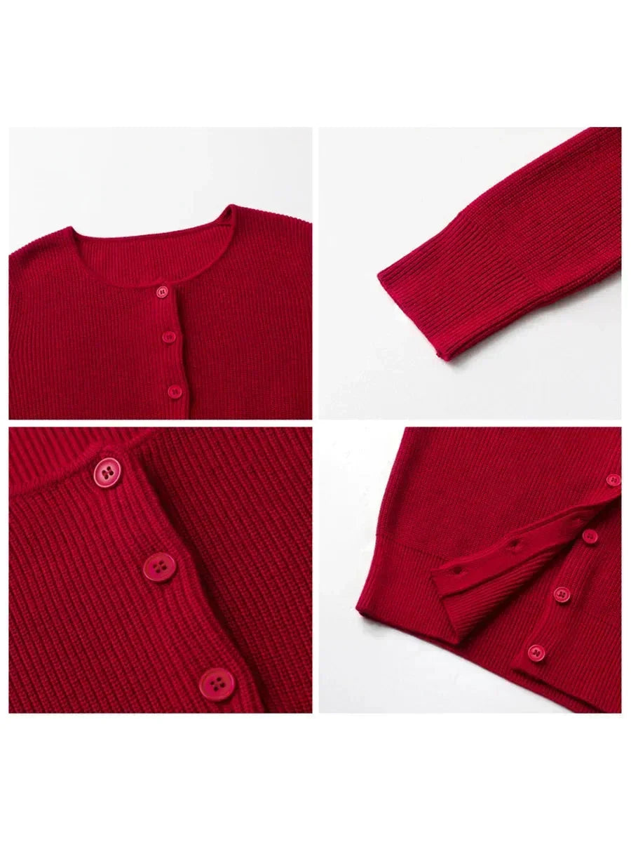 Round Neck Knit Cardigan Loose Spring Sweater