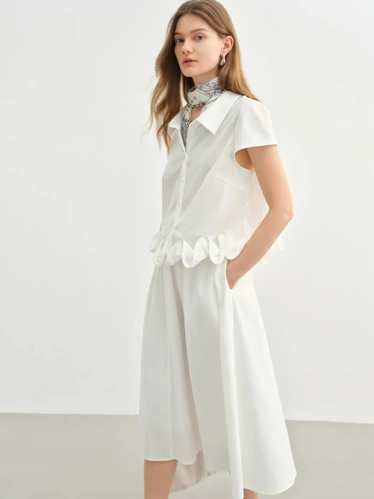 Sophisticated Ruffled Summer Two-Piece Set