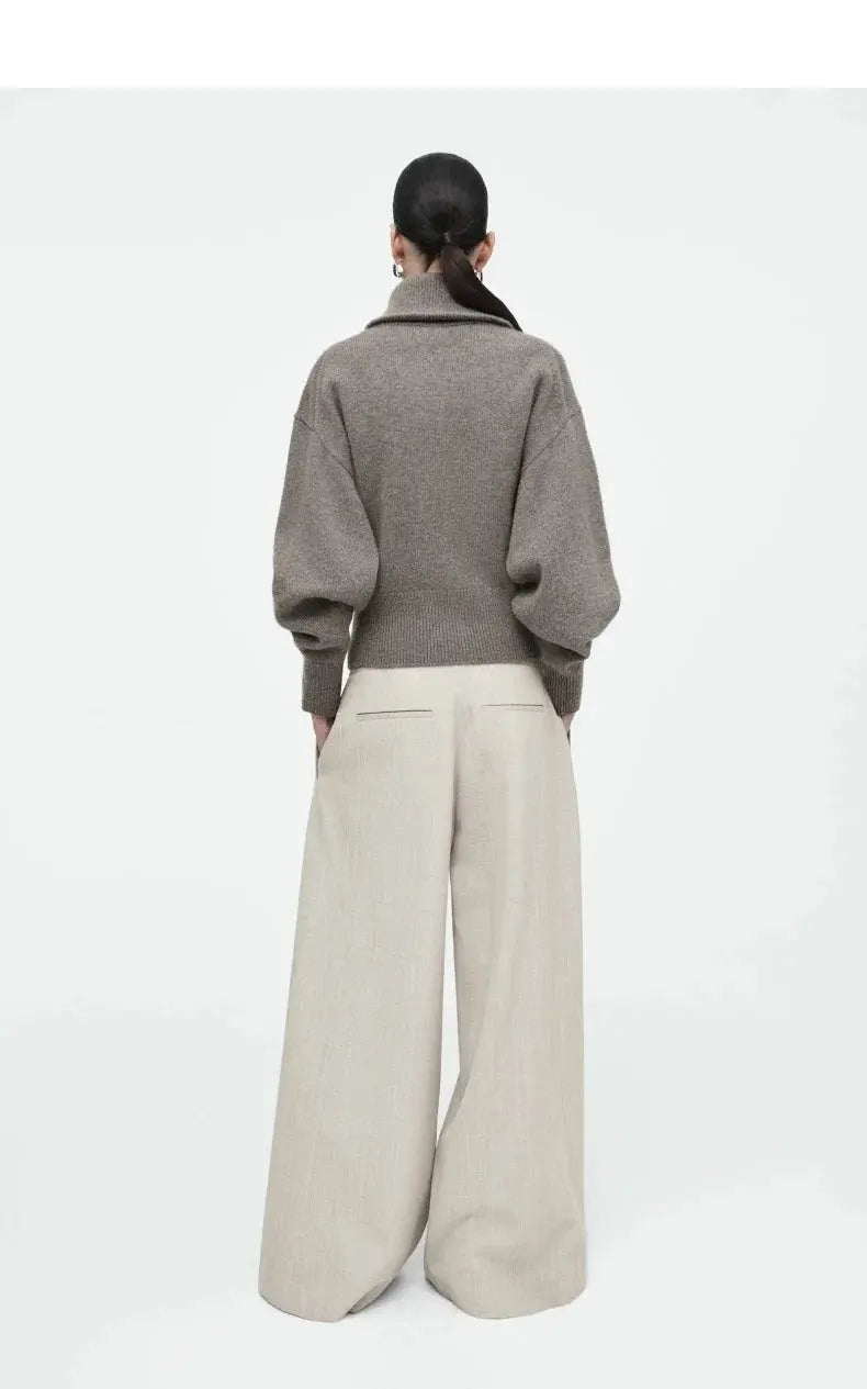 Waist-Cinching Knitted Jacket Casual Standard Fit
