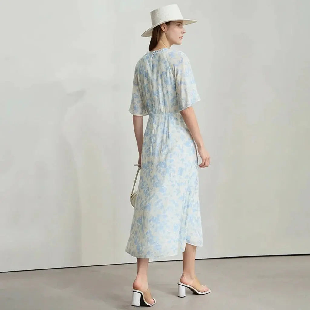 Minimalist Summer Round Neck Midi