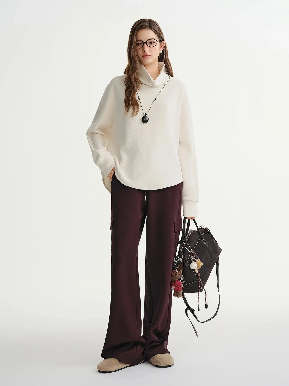 Plus-Size Wide-Leg Drawstring Pants for Winter