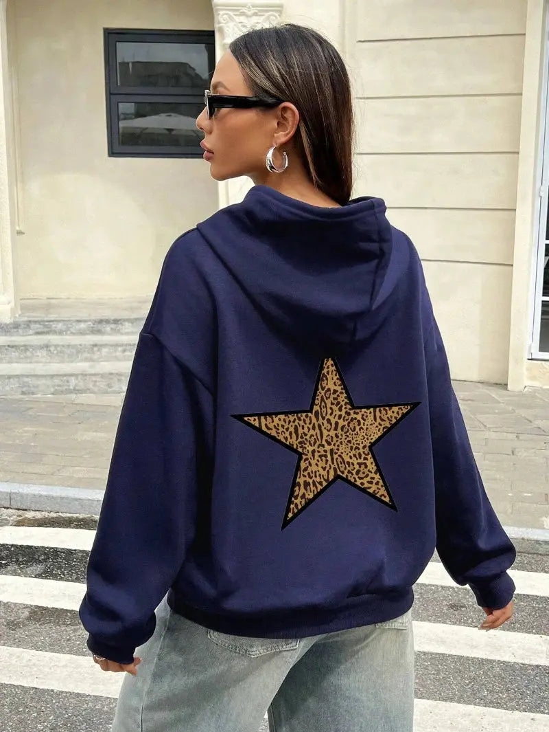 Casual Leopard Pentagram Hoody