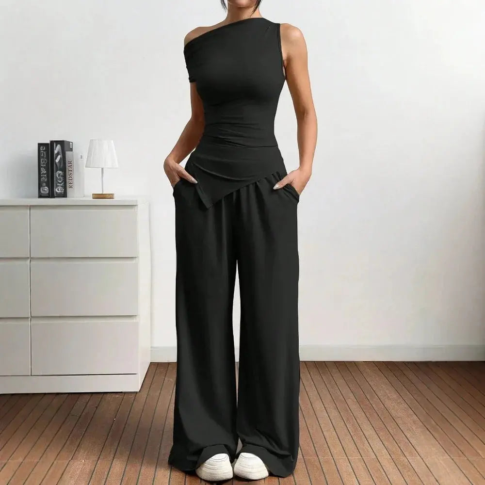 Women's Two-Piece Asymmetrical Summer Outfit