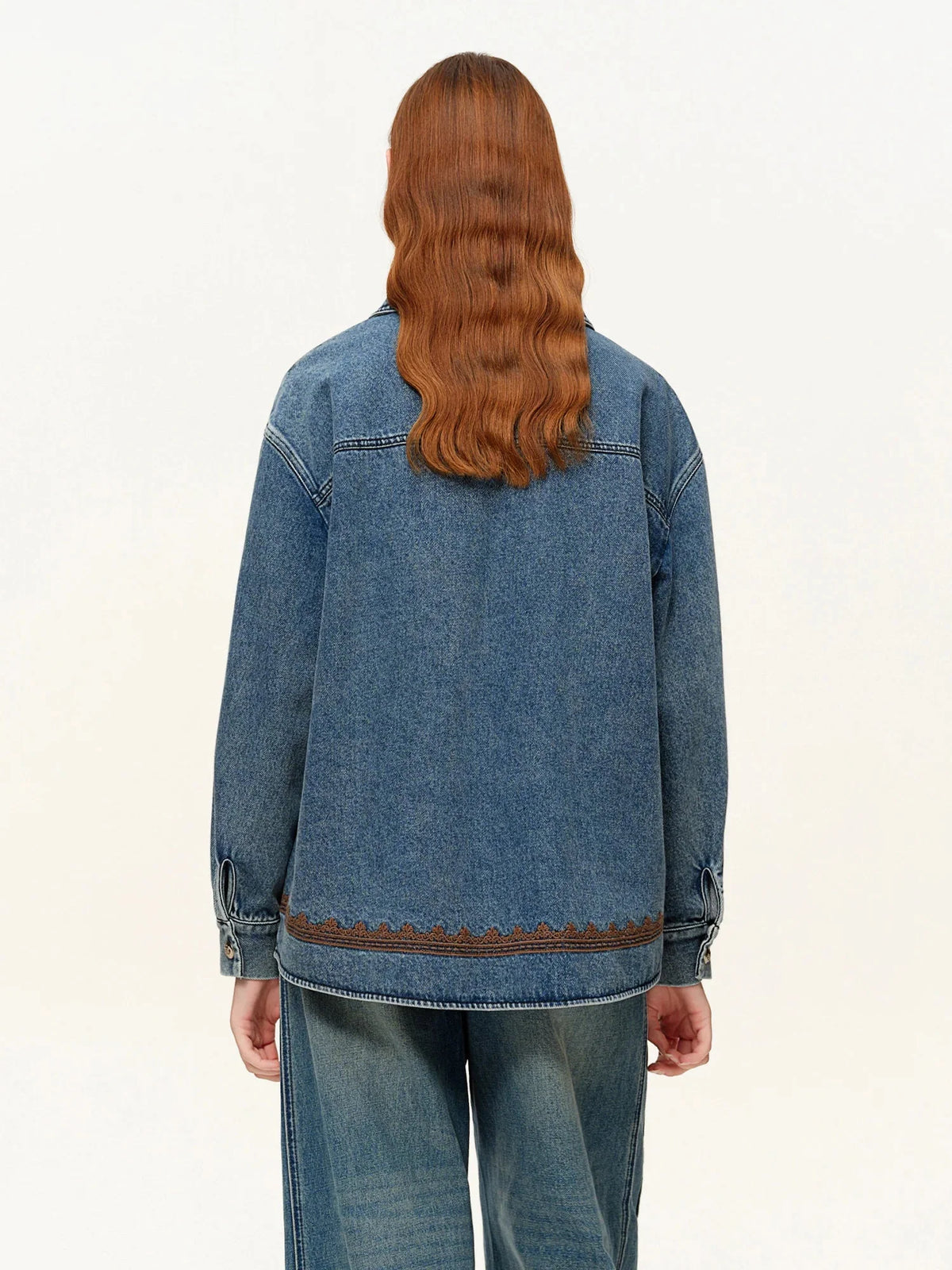 Embroidered Denim Jacket Lace Women's Spring Outerwear